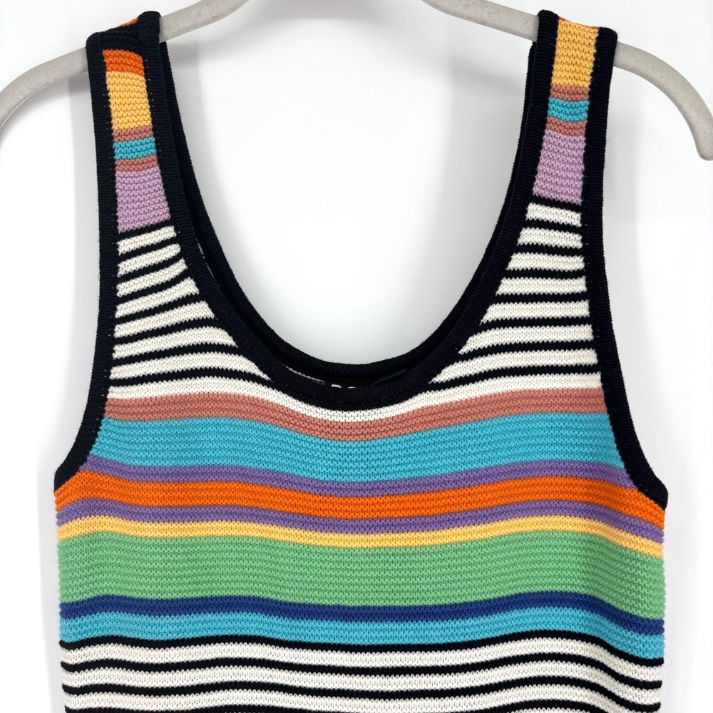 Roxy Sunshine Bouquet Crochet Midi Dress‎ Sz XS Rainbow Stripe Tank Beach Surf - Picture 6 of 15